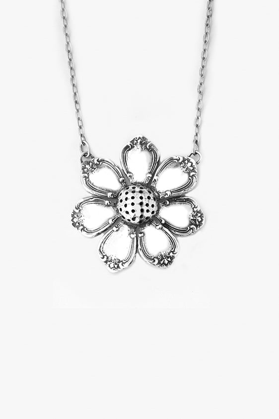 Silver Flower Locket 